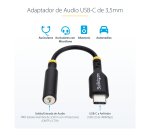 StarTech.com Adaptador de Audio USB-C a 3,5mm TRRS Minijack - Adaptador de Audio USB Tipo C para Auriculares con Micrófono - DAC de 32bits - de Portátil/Móvil/Tablet - Compatible con USB-C/Thunderbolt