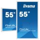 iiyama ProLite TF5539UHSC-W1AG computer monitor 139,7 cm (55") 3840 x 2160 Pixels 4K Ultra HD LED Touchscreen Multi-gebruiker Wit
