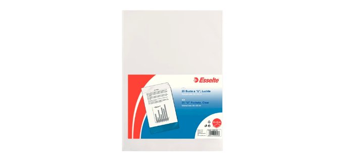 Esselte Busta "U" PPL lucido - f.to 23 x 33 cm - conf.25 pz