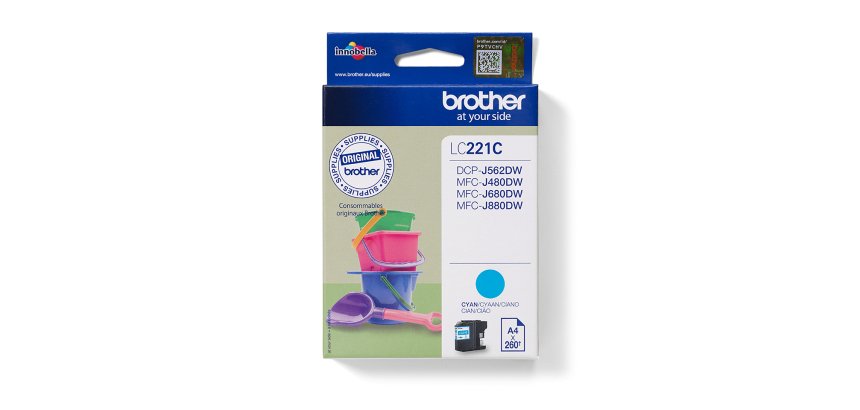 Brother LC221C cartouche d'encre 1 pièce(s) Original Cyan