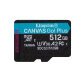 Kingston Technology Paquete de una tarjeta microSDXC Canvas Go Plus 170R A2 U3 V30 de 512 GB sin ADP