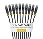 StarTech.com N6PAT25CMBKS10PK Netzwerkkabel Schwarz 0,25 m Cat6 U/UTP (UTP)