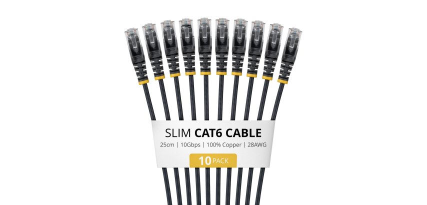 StarTech.com N6PAT25CMBKS10PK Netzwerkkabel Schwarz 0,25 m Cat6 U/UTP (UTP)