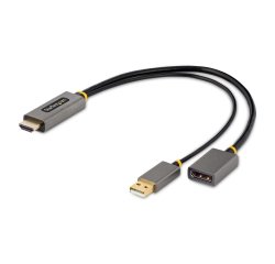 StarTech.com Adaptateur HDMI vers DisplayPort - Adaptateur HDMI 4K 60Hz vers DP de 30cm - Câble HDMI vers Displayport, Alimentation par Bus - Adaptateur HDMI 2.0 à DP 1.2, HDR - Convertisseur HDMI Displayport