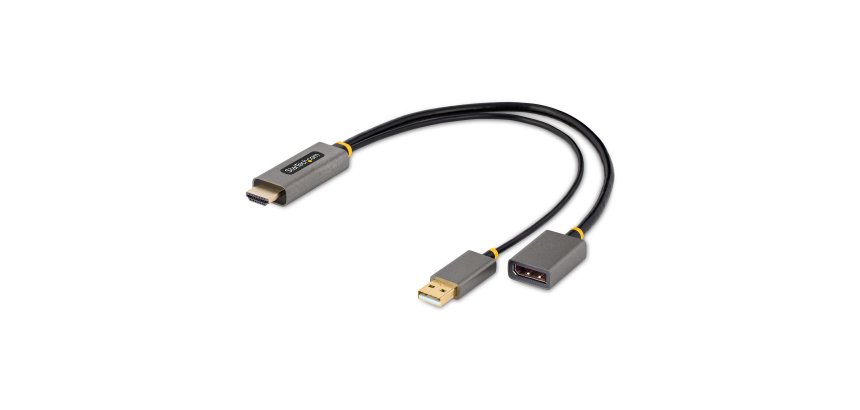 StarTech.com 30cm HDMI naar DisplayPort Adapter Kabel, Actieve 4K 60Hz HDMI 2.0 naar DP 1.2 Converter, HDR, USB Bus Powered, HDMI Bron naar DisplayPort Scherm voor Laptops/PC