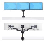 StarTech.com Support de Bureau pour 3 Écrans 27", VESA 75x75/100x100, Bras Articulé Réglable sans Outils, Pince en C/Passe-Fil, Support d'Écrans 27 pouces, Bras pour Moniteur Assisté par Ressort