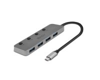 Lindy 43383 hub de interfaz USB 3.2 Gen 1 (3.1 Gen 1) Type-C 5000 Mbit/s Gris