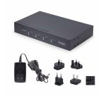 StarTech.com 4-Port KM Switch with Mouse Switching, USB Switch for Keyboard/Mouse, 3.5mm/USB Audio, Peripheral Sharing for 4 Computers, TAA Compliant