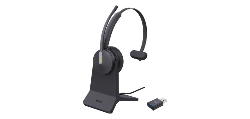 Yealink WH64 Hybird Mono with Charging Stand Teams Auricolare Wireless A Padiglione Ufficio USB tipo-C Bluetooth Base di ricarica Nero