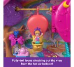 Polly Pocket Unicorn Partyland Playset with 2 Micro Dolls, Pets & 25+ Surprise Accessories, Birthday Celebration with Hot Air Balloon Ride