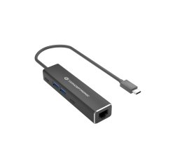 Conceptronic ABBY13B replicatore di porte e docking station per laptop Cablato USB 3.2 Gen 1 (3.1 Gen 1) Type-C Grigio