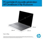 HP E0AS5EA laptop Copilot+ PC AMD Ryzen AI 7 350 40,6 cm (16") Écran tactile 2K 24 Go LPDDR5x-SDRAM 512 Go SSD Wi-Fi 7 (802.11be) Windows 11 Home Argent