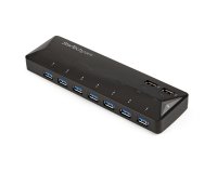 StarTech.com Concentrador USB 3.0 de 7 Puertos - 5Gbps - Ladrón con Puertos de Carga y Sincronización - Hub con 2 Puertos de 2,4A