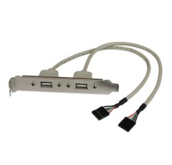 Adaptador de Placa USB A Hembra de 2 puertos, 2 x IDC, 2 x USB A, 0,286 m, Plata