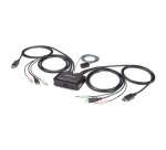 StarTech.com Switch KVM DisplayPort 2 Ports- 4K 60 Hz - Commutateur KVM USB DP 1.2 UHD avec Câbles 1,2 m Integrés & Audio - Alimenté par Bus - Commutation à Distance 1,5 m avec Bouton