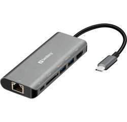 Sandberg USB-C Dock HDMI+LAN+SD+USB, 100W