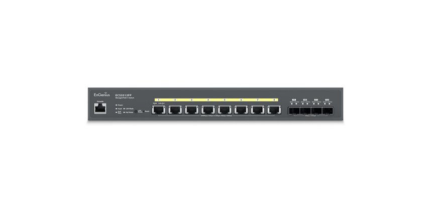 EnGenius ECS2512FP switch di rete Gestito L2+ 2.5G Ethernet (100/1000/2500) Supporto Power over Ethernet (PoE) Nero