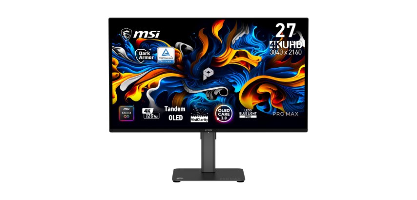 MSI Pro MAX 271UPX12G Monitor PC 67,3 cm (26.5") 3840 x 2160 Pixel UltraWide Full HD QD-OLED Nero