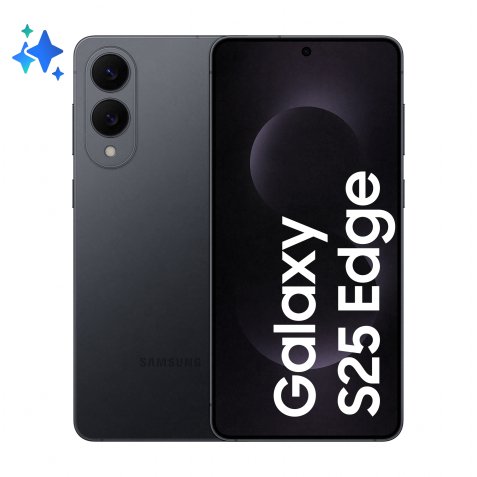 Samsung Galaxy S25 Edge, Smartphone AI, Display 6.7'' QHD+ Dynamic AMOLED 2X, Fotocamera 200MP, RAM 12GB, 512GB, 3.900 mAh, Titanium Jetblack