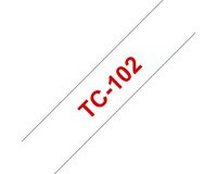 Brother Gloss Laminated Labelling Tape - 12mm, Red/Clear Etiketten erstellendes Band TC
