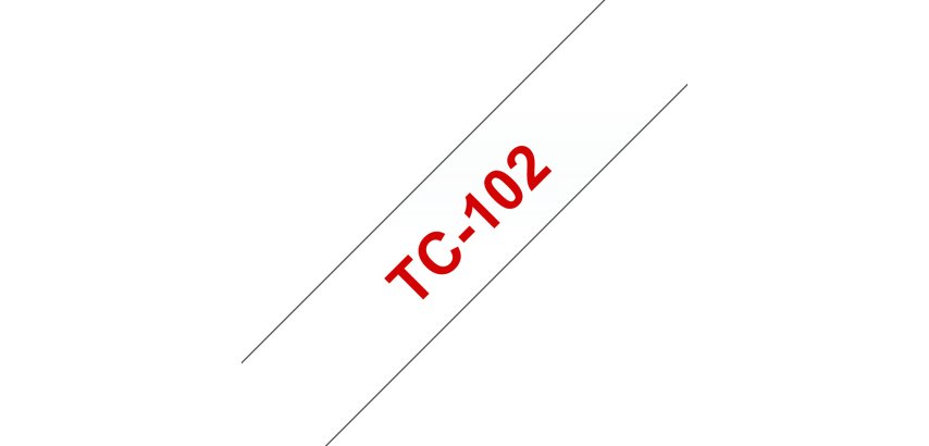 Brother Gloss Laminated Labelling Tape - 12mm, Red/Clear label-making tape TC