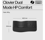 HP STORE 3PL clavier Bureau RF sans fil + Bluetooth Noir