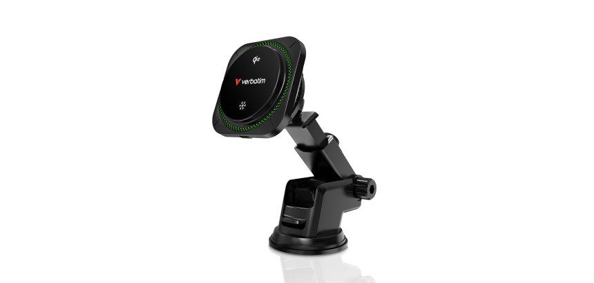 Verbatim Charge 'n' Drive Qi2 RGB Smartphone Black USB Wireless Charging Fast Charging Auto