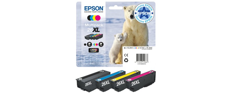 Epson 26XL Multipack - 4-pack - XL - black, yellow, cyan, magenta - original - ink cartridge