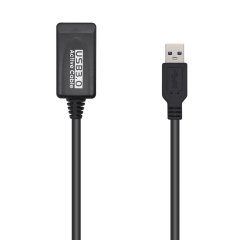 AISENS Cable USB 3.0 Prolongador Con Amplificador, Tipo A/M-A/H, Negro, 5.0m