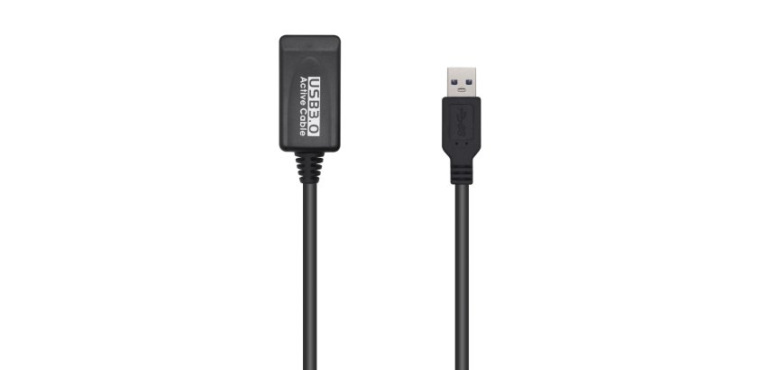 AISENS Cable USB 3.0 Prolongador Con Amplificador, Tipo A/M-A/H, Negro, 5.0m