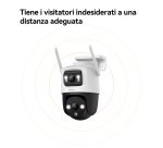 Imou Crusier DUAL 10MP (5MP+5MP) Telecamera Wi-Fi Esterno Doppio Obiettivo, 360°PTZ Videocamera Sorveglianza Esterno con Visione Notturna a Colori, Rilevamento Umano/Veicoli, IP66, Tracciamento Intelligente, 2,4ghz
