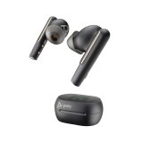 Poly Écouteurs noir charbon Voyager Free 60+ UC M + adaptateur USB-C BT700 + étui de charge avec écran tactile