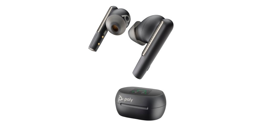 HP Poly Écouteurs noir charbon Poly Voyager Free 60+ UC M + adaptateur USB-C BT700 + étui de charge avec écran tactile