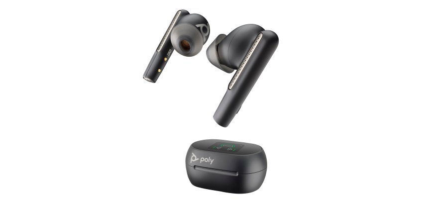 HP Poly Intrauriculares Poly Voyager Free 60+ UC M color Negro Carbono +Adaptador USB-C BT700 +Estuche de carga con pantalla táctil