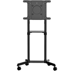 StarTech.com Mobile TV Cart - Portable Rolling TV Stand for 37-70" VESA Display (154lb/70kg) - TV Stand w/Shelf & Storage Compartment - Rotate/Tilt Display - Universal TV Mount on Wheels