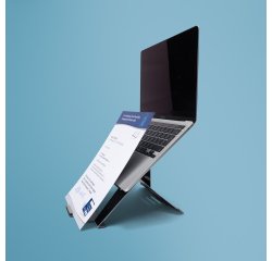 R-Go Tools Support pour ordinateur portable R-Go Riser Document, ergonomique, pliable et réglable avec porte-documents, noir