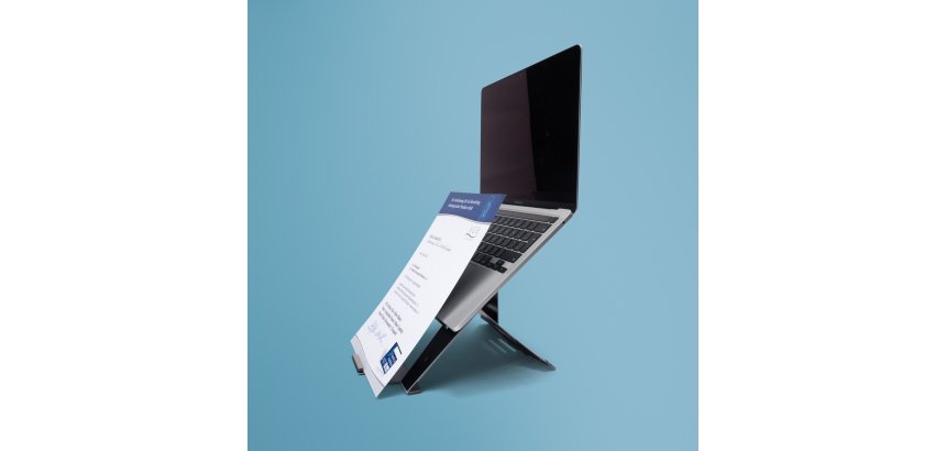 R-Go Tools Support pour ordinateur portable R-Go Riser Document, ergonomique, pliable et réglable avec porte-documents, noir