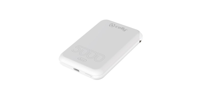 Celly MAGPB5000EVOWH batteria portatile 5000 mAh Carica wireless Bianco