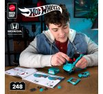 Mattel Brick Shop Hot Wheels Custom ’90 Honda Civic EF Building Toy Kit (248 Pieces), for Collectors
