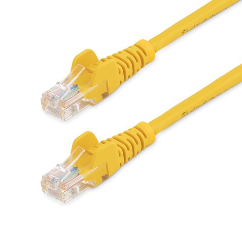 StarTech.com Câble réseau Cat5e UTP sans crochet de 2m - Cordon Ethernet RJ45 anti-accroc - M/M - Jaune