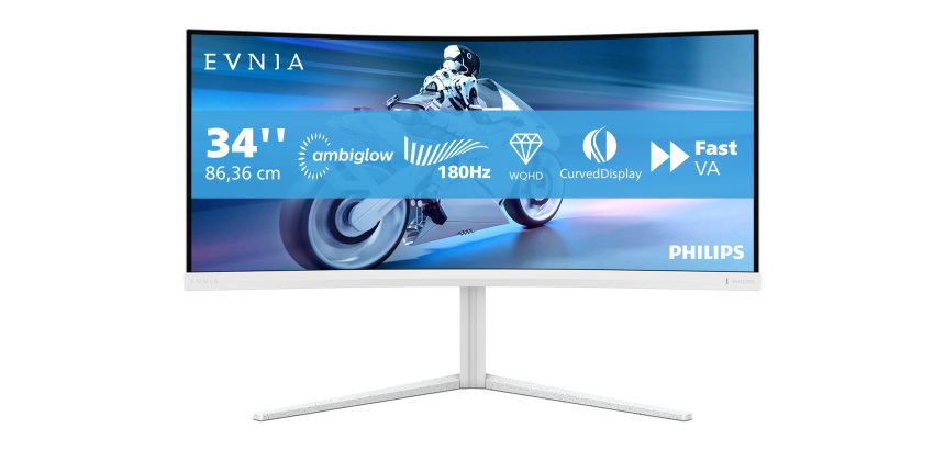 Philips Evnia 5000 34M2C5501A/00 écran plat de PC 86,4 cm (34") 3440 x 1440 pixels Wide Quad HD LCD Blanc