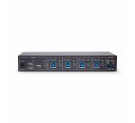 StarTech.com 4-Port KM Switch with Mouse Switching, USB Switch for Keyboard/Mouse, 3.5mm/USB Audio, Peripheral Sharing for 4 Computers, TAA Compliant