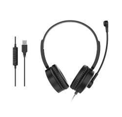 Equip 245301 auricular y casco Auriculares Alámbrico Diadema Llamadas/Música Negro