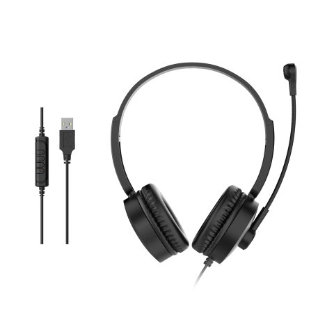Equip 245301 auricular y casco Auriculares Alámbrico Diadema Llamadas/Música Negro