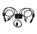 StarTech.com Switch KVM cavo HDMI USB 2 porte con audio e switch remoto – Alimentazione USB