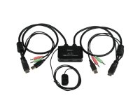 StarTech.com Switch Commutateur KVM 2 Ports USB, HDMI avec Audio et Câbles pour 2 PC sur 1 écran - Auto Alimenté