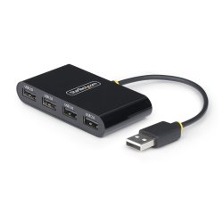 StarTech.com Hub USB 2.0 de 4 Puertos - Ladrón USB Alimentado por el Bus - 480Mbps - Hub Portátil Externo USB - Multiplicador USB - Protección de Sobrecorriente