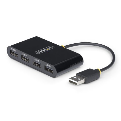 StarTech.com 4-Port USB 2.0 Hub, USB Bus Powered, Compacte Travel USB Hub, USB 2.0 Splitter, Multi-Port Mini USB Hub, 480Mbps, Overspanningsbeveiliging (OCP)