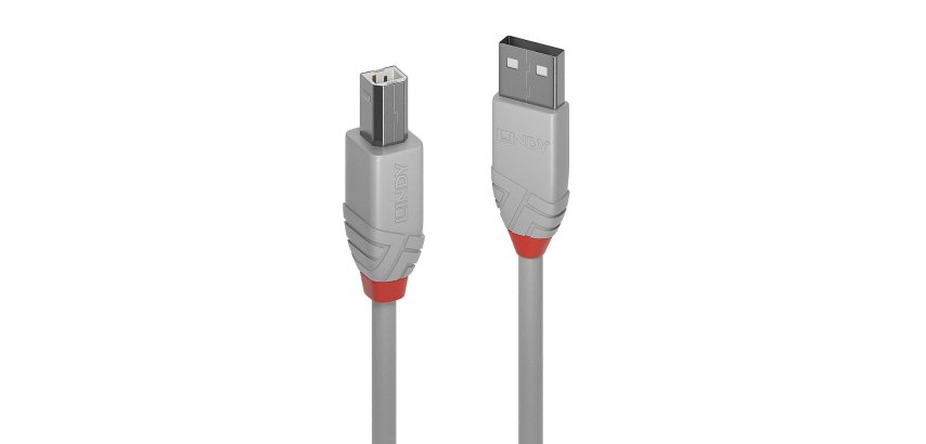 Lindy 36683 cavo USB USB 2.0 2 m USB A USB B 0,48 Gbit/s Grigio