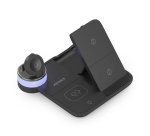 AISENS Cargador Inalambrico USB-C 4 en 1 De 15W Para Movil, Apple Watch, Auriculares Con Estuche De Carga, Negro